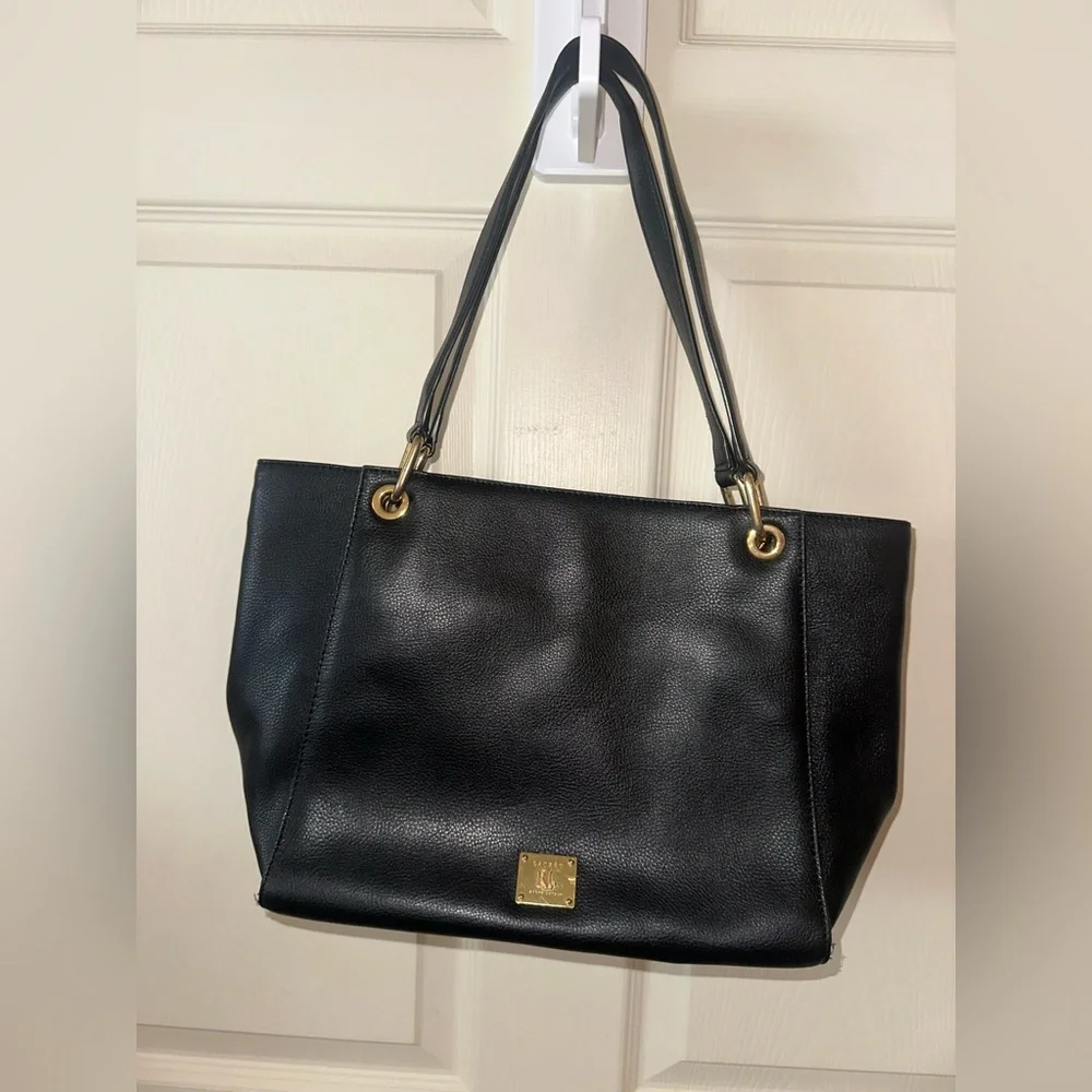Lauren Ralph Lauren Blue Tote with Gold Accents shoulder bag